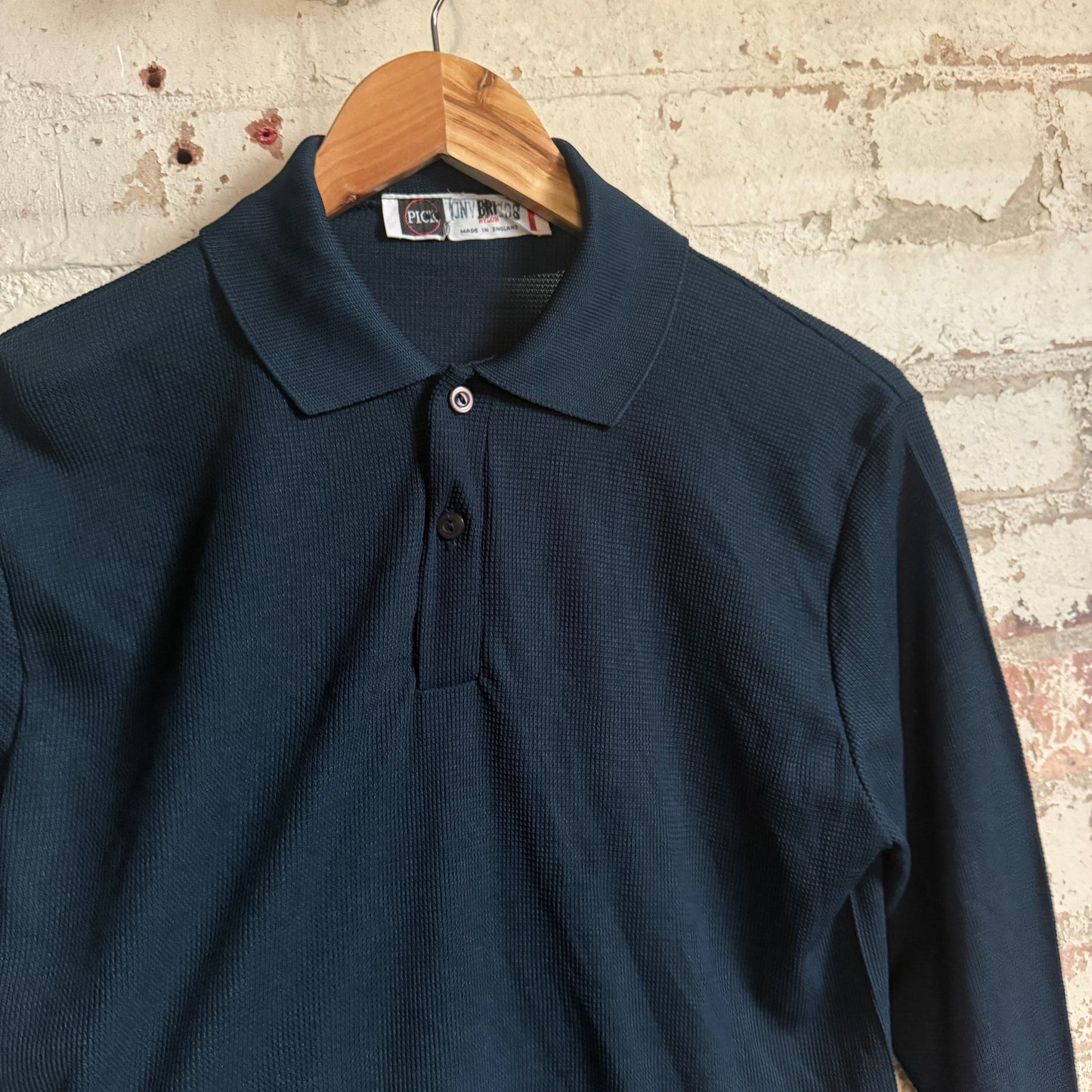 1960s Navy British 'Pick' Polo Shirt Top