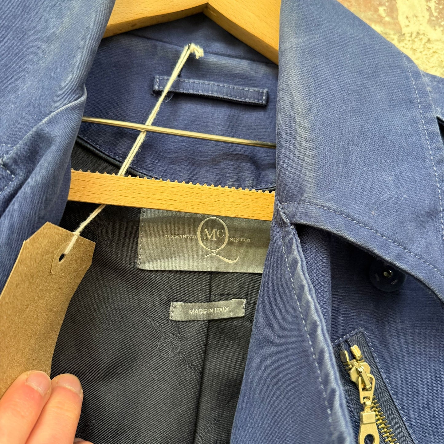 Navy Alexander McQueen Zip Cotton Jacket