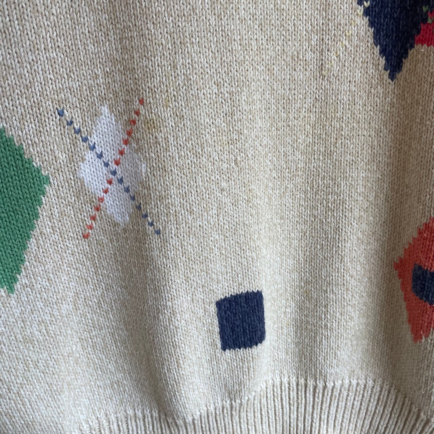 1990s Cream Alice Collins Shape Design Knitted Jumper