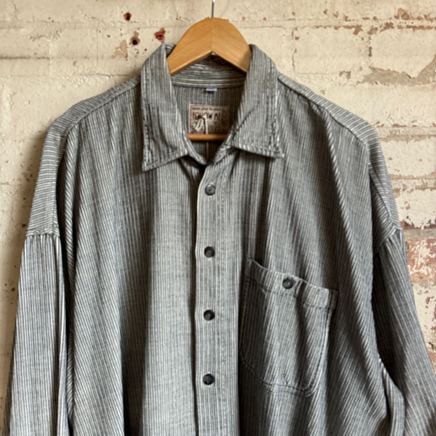 1980s Grey Corduroy Long Sleeve Shirt