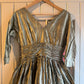 1940s Gold Nora Bradley Evening Dress