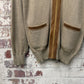 1970s Beige Italian Knitted Suede Zip Up Track Top Jumper