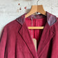 1970s Red Leather Suede Long Coat Jacket