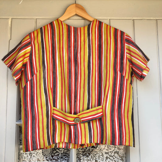 Unique Satin Stripe Top
