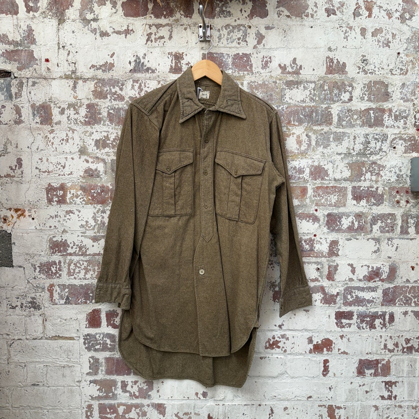 1950s British Military Wool Smock Shirt