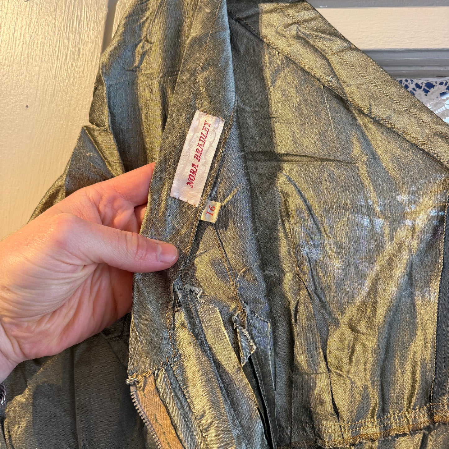 1940s Gold Nora Bradley Evening Dress