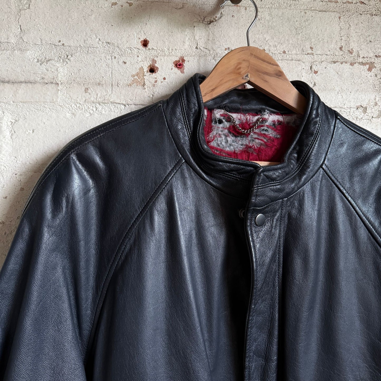 1980s Black Leather St Michael Jacket
