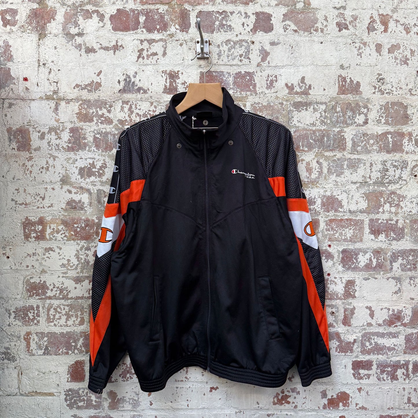 1990s Black Champion Track Top Jacket