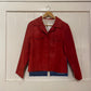 1990s Y2K Red Snake Skin Style Italian Leather Suede Jacket