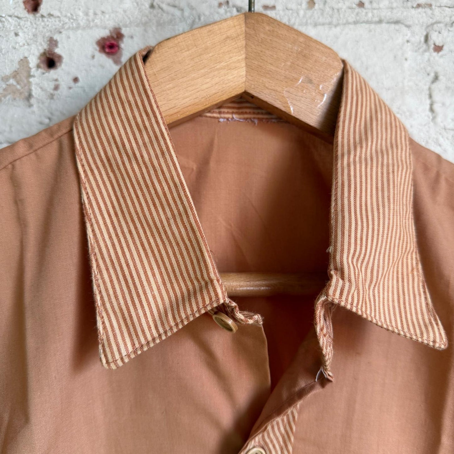 1970s Brown Striped Leisure Shirt