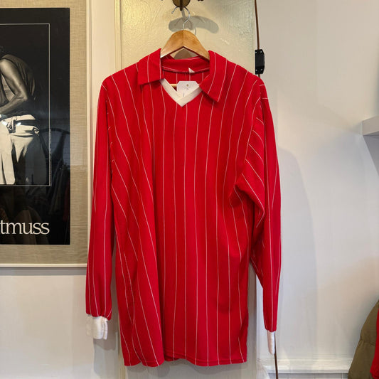 1980s Red Striped Football Template Top