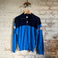 1980s Navy and Blue Zip Up Track Top