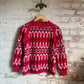 1970s Red Knitted Italian Aztec Knitted Jumper
