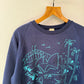 1980s Navy Graphic Raglan Sweatshirt