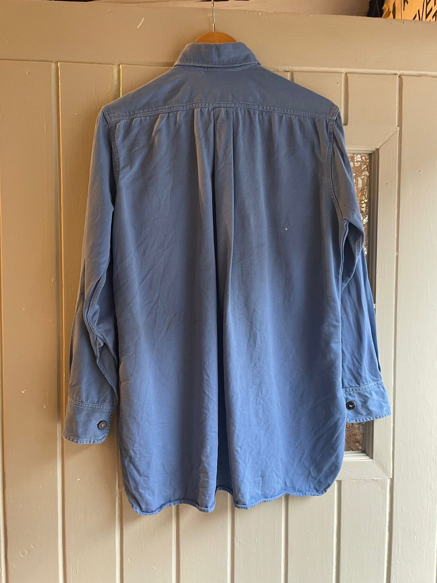 1960s Blue British Military Heavy Cotton Shirt
