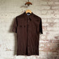 1970s Brown Italian Cotton Button Shirt