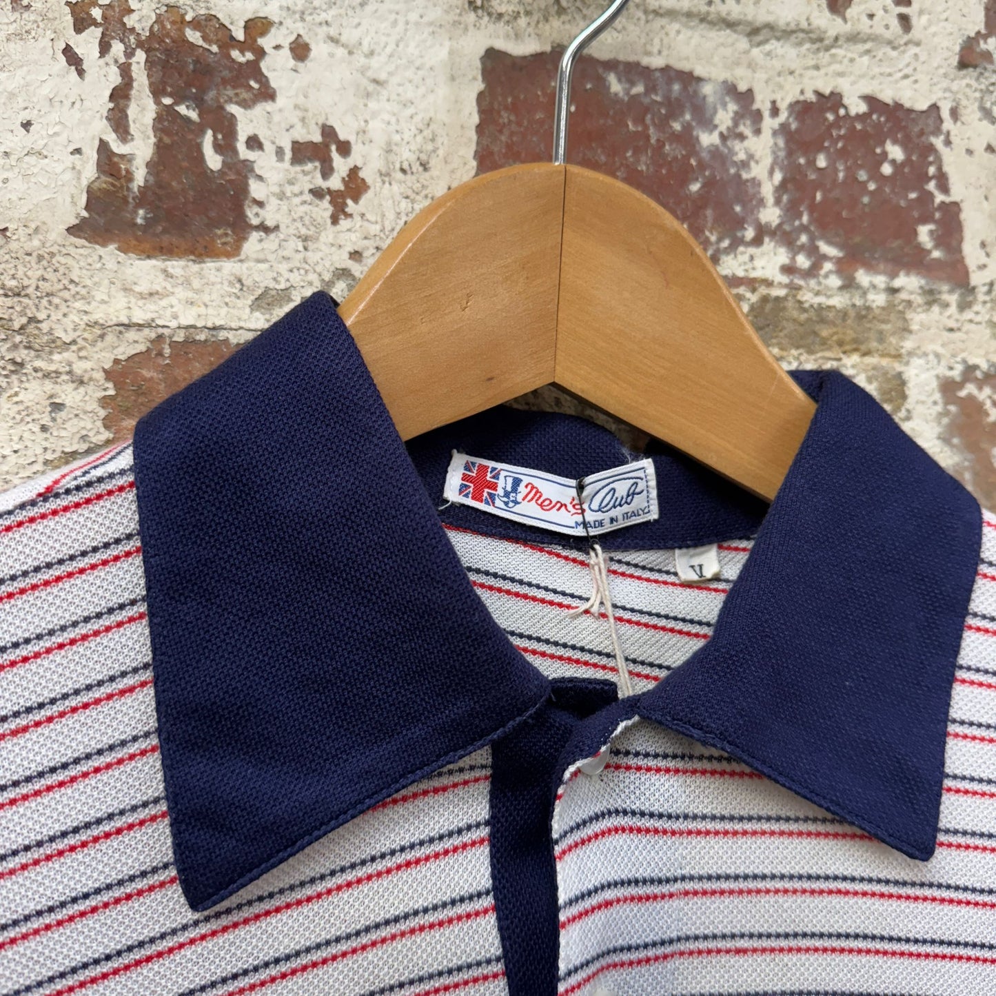 1970s Striped Italian Polo Shirt Top