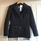 1970s Black Velvet Patterned Blazer Jacket