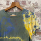1960s 1970s Green Hippie Tie Dye T-shirt