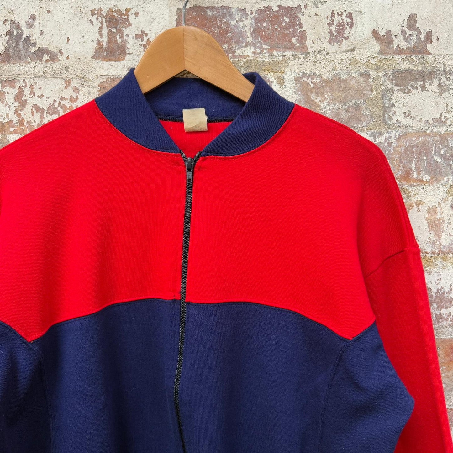 1980s Red & Navy Zip Up Track Top