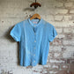 1960s Baby Blue Cotton Button Cardigan Top