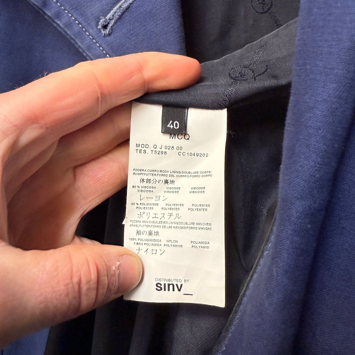 Navy Alexander McQueen Zip Cotton Jacket