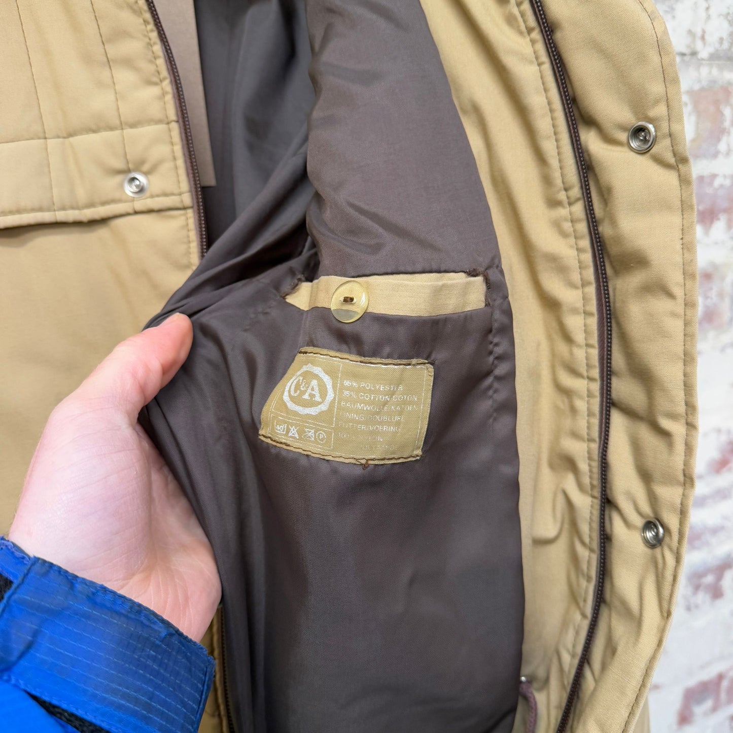 1970s Beige Padded Design Jacket