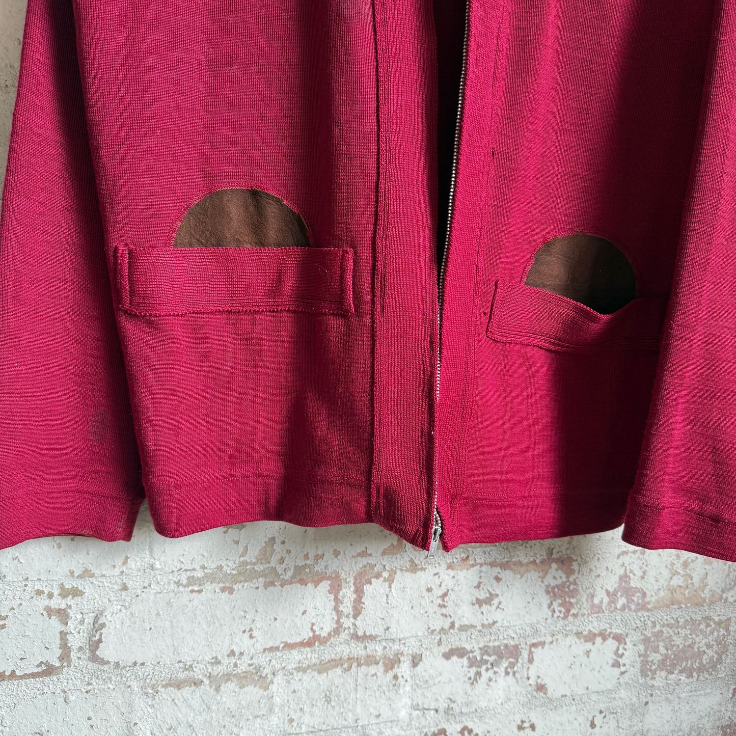 1950s Maroon Wool Shooting Cardigan Jumper