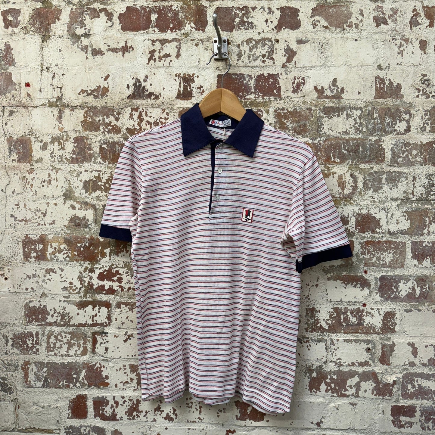 1970s Striped Italian Polo Shirt Top