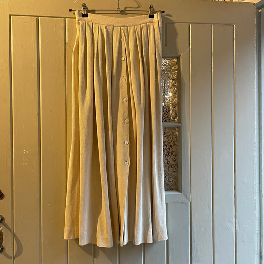 1980s Beige Jaeger Silk Skirt