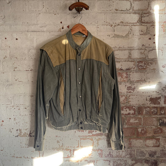 1980s Unusual Cotton Italian Design Bomber Jacket Coat