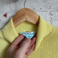 1960s British Yellow Knitted Roll Neck Jumper