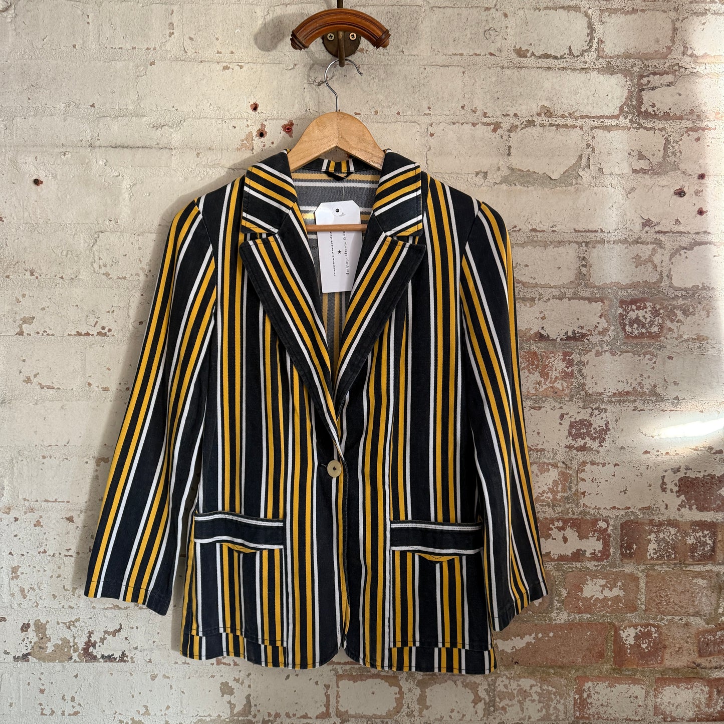 1970s Striped Belted Back Boating Blazer Jacket