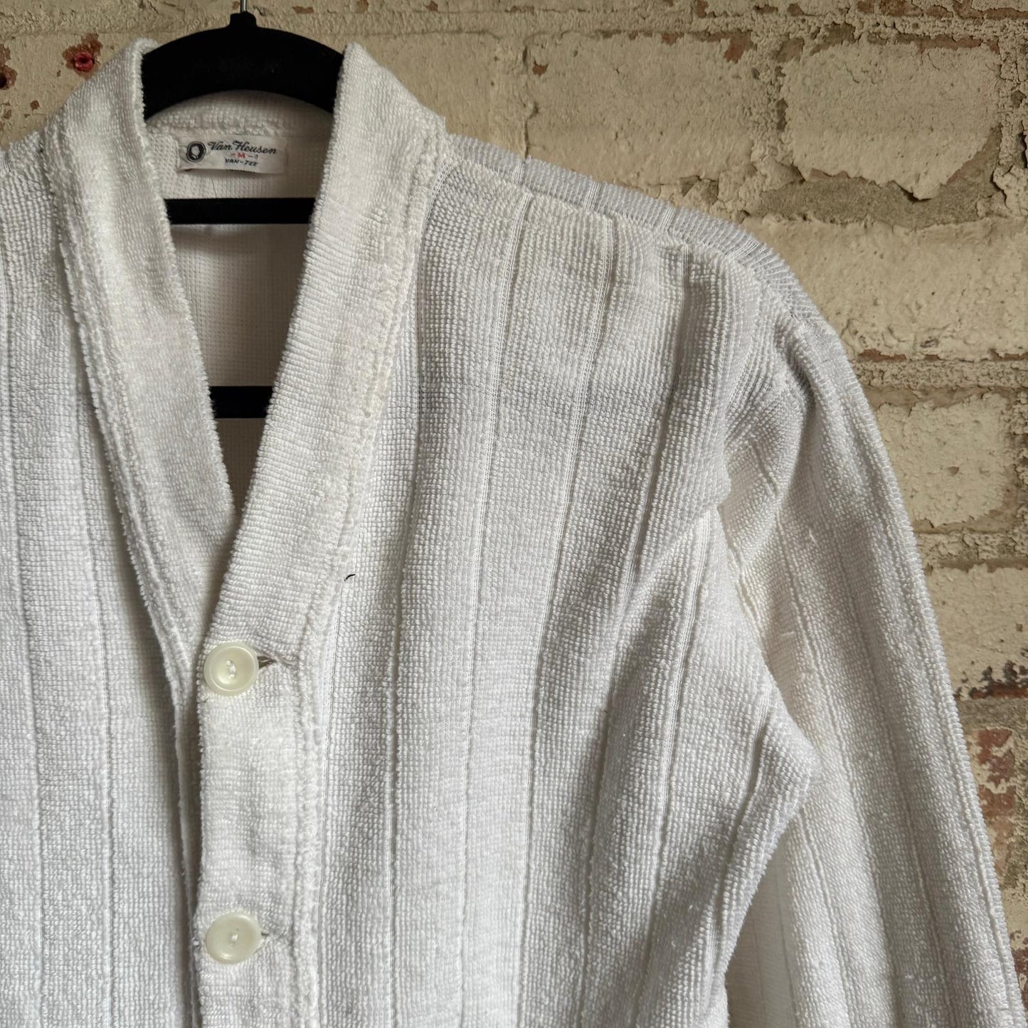 1960s White Van Hausen Towelling Cardigan