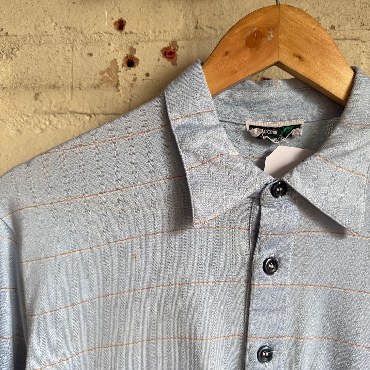 1970s Italian Blue Pocket Polo Shirt