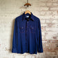 1970s Blue JC Penney Dagger Collar Shirt