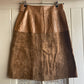 1960s Brown Suede and Leather Skirt