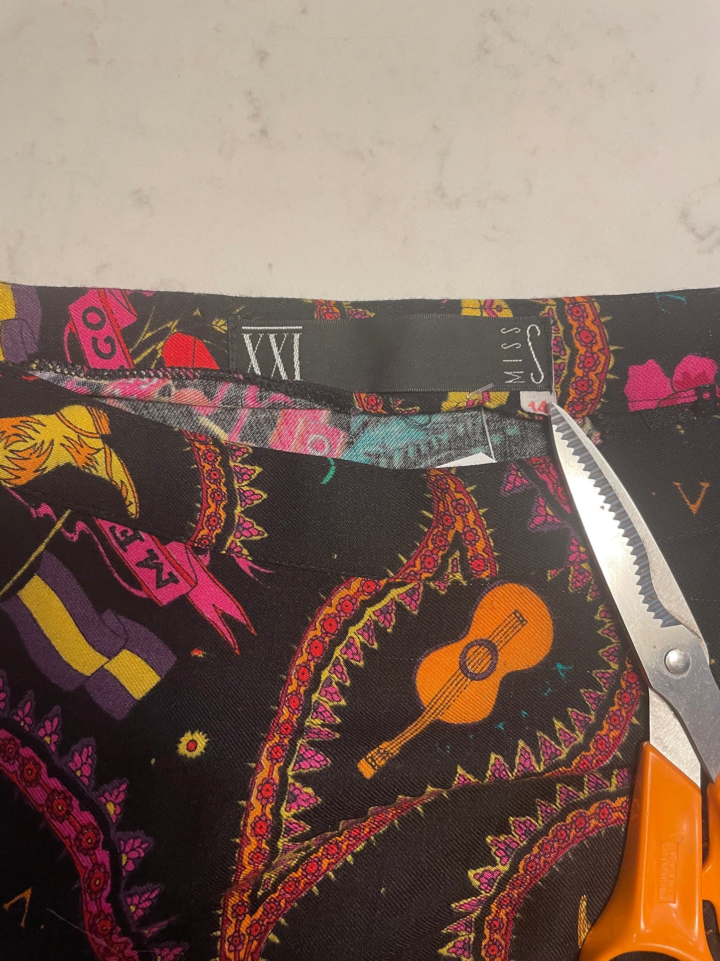 1980s Black ‘Mexican’ Patterned Skirt