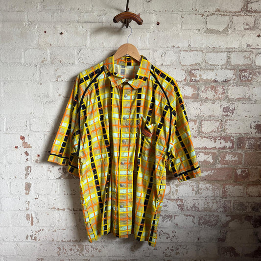 1990s Rave Uncle Sam Checkered Shirt