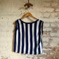 1960s Navy Striped Vest Top