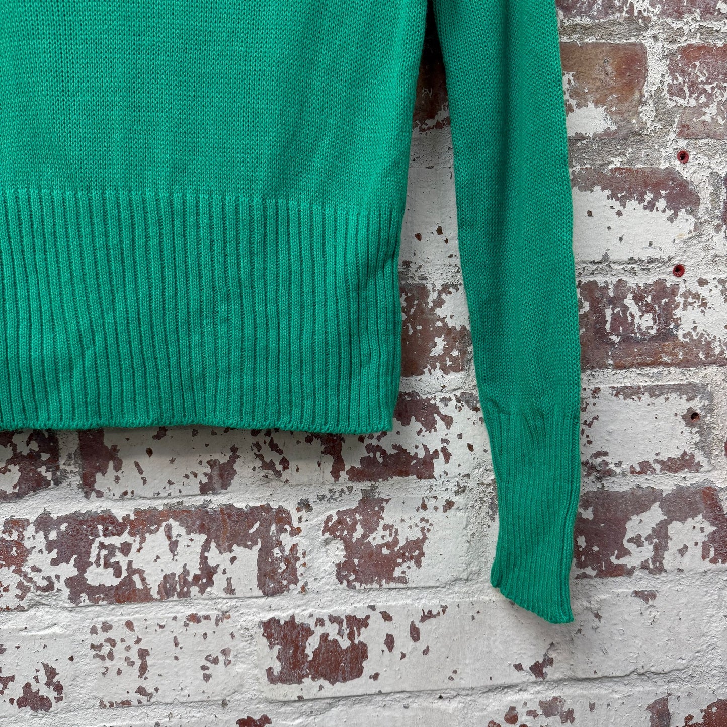1970s Green Knitted Cotton Jumper