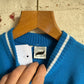 1970s Blue Knitted Cycling Zip Shirt