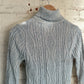 1960s Grey Cable Knitted Roll Neck Jumper