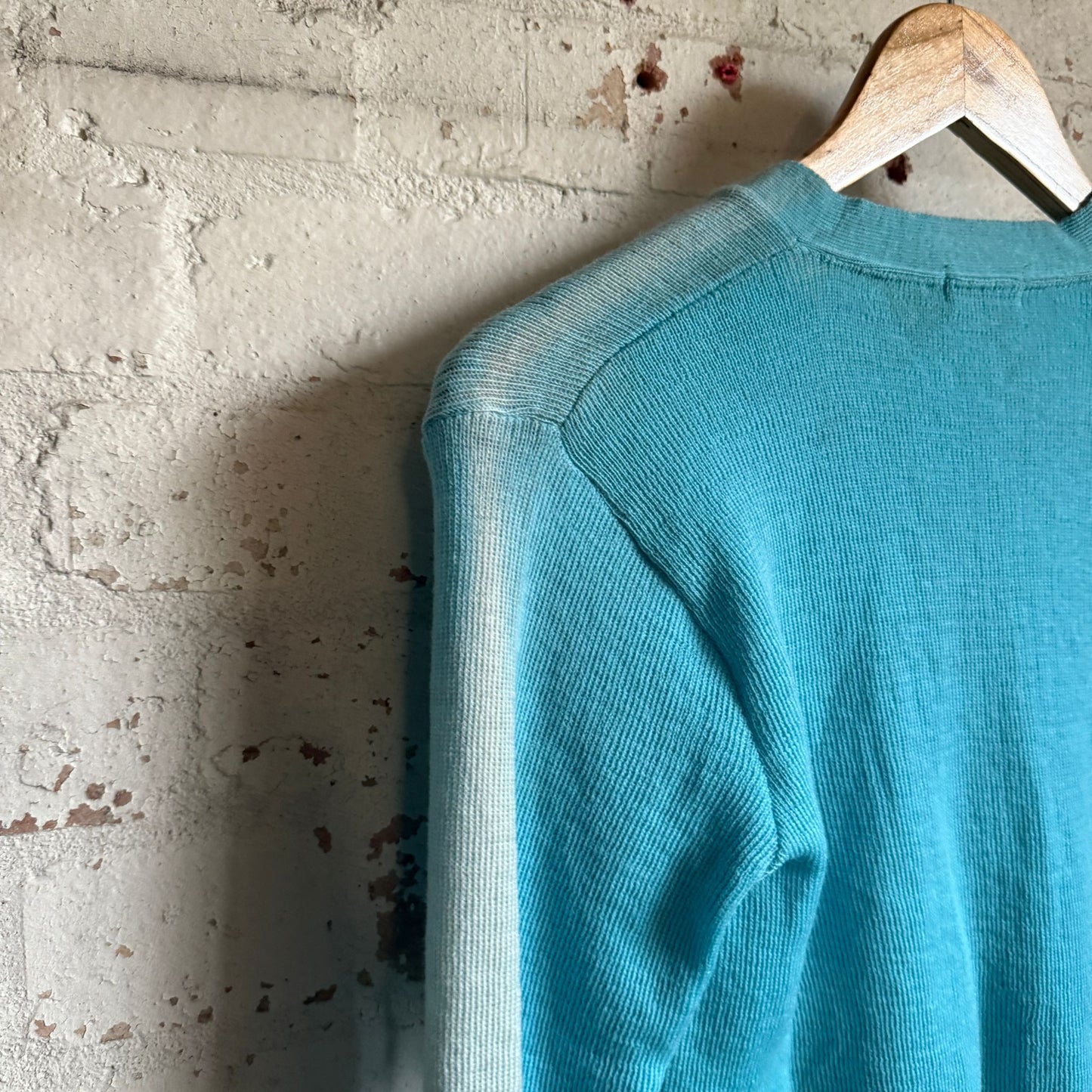 1950s Blue Sun Faded Wool Knitted Cardigan Jumper