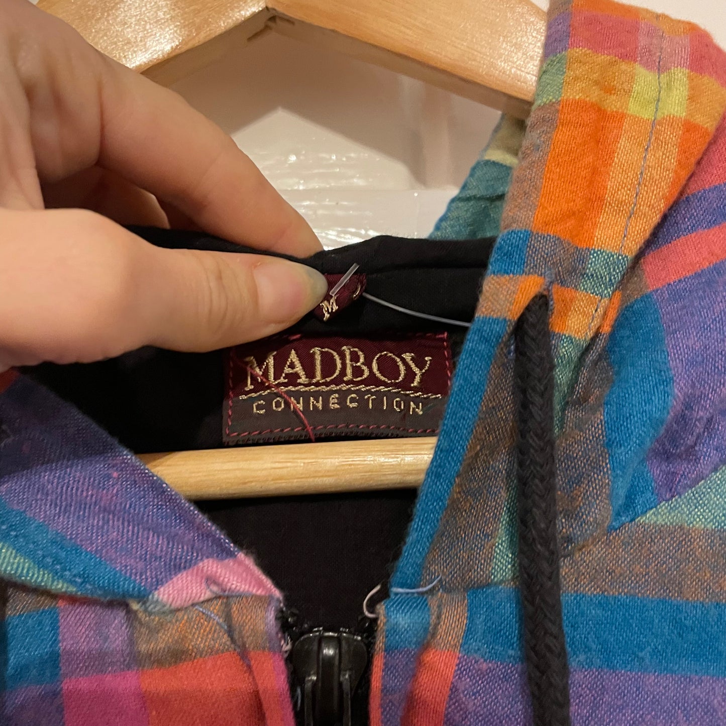 1970s Multi Coloured Zip Up Cotton Hoodie