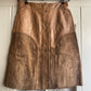 1960s Brown Suede and Leather Skirt
