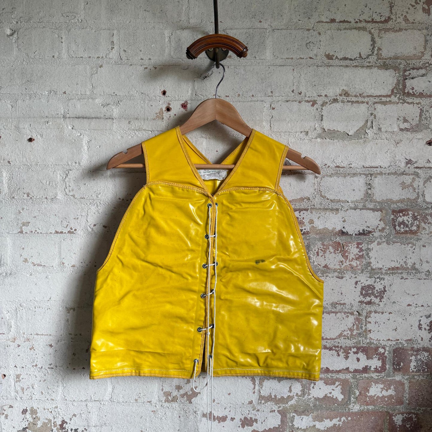 1950s British Yellow PVC Gilet Sailors Jacket
