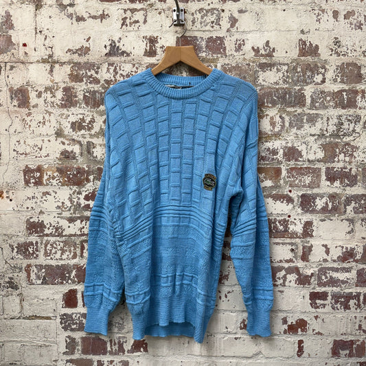 1980s Baby Blue Knitted Lacoste Jumper