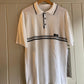 1970s White Italian Dead Stock Knitted Polo Shirt Top