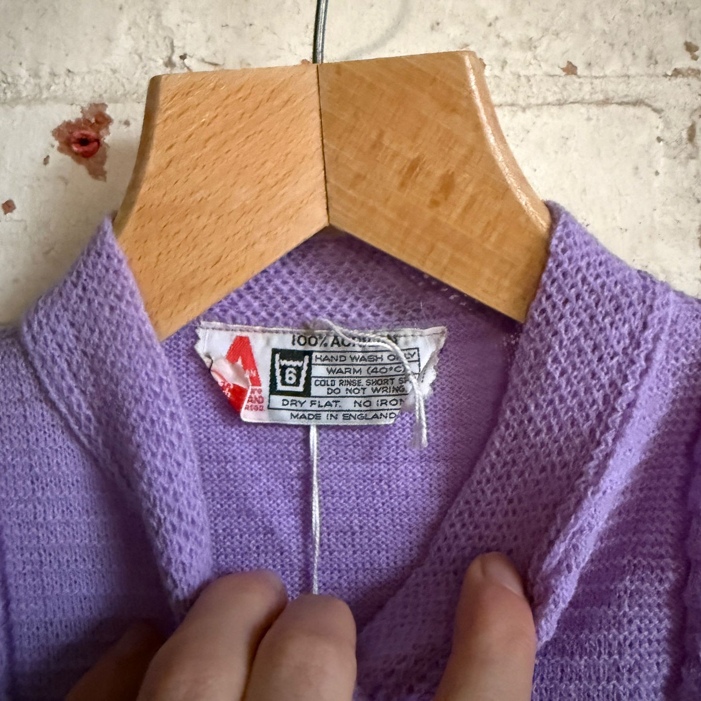 1960s Purple Knitted Patterned Cardigan Jumper